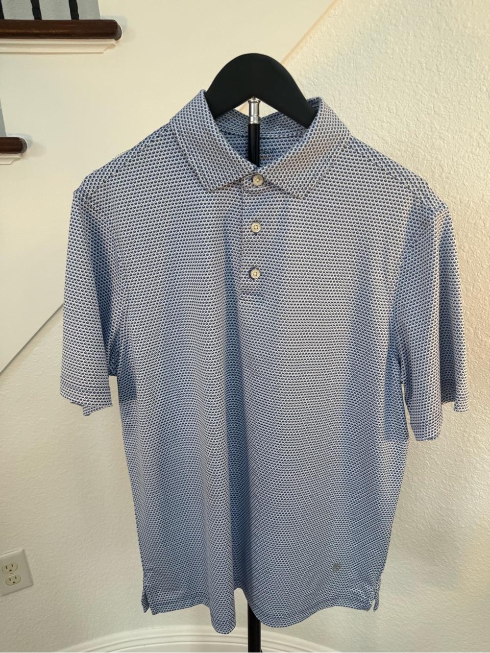 Daniel Cremieux Light Blue Micro-Pattern Polo